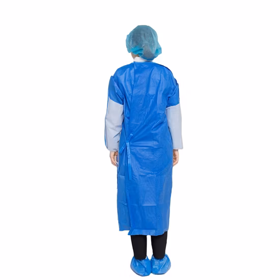 Medical Blue Yellow Pink White PP CPE Disposable Isolation Scrub Suit Surgical Gown